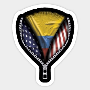 Colombian Flag  Colombia Flag American Flag Zip Down - Gift for Colombian From Colombia Sticker